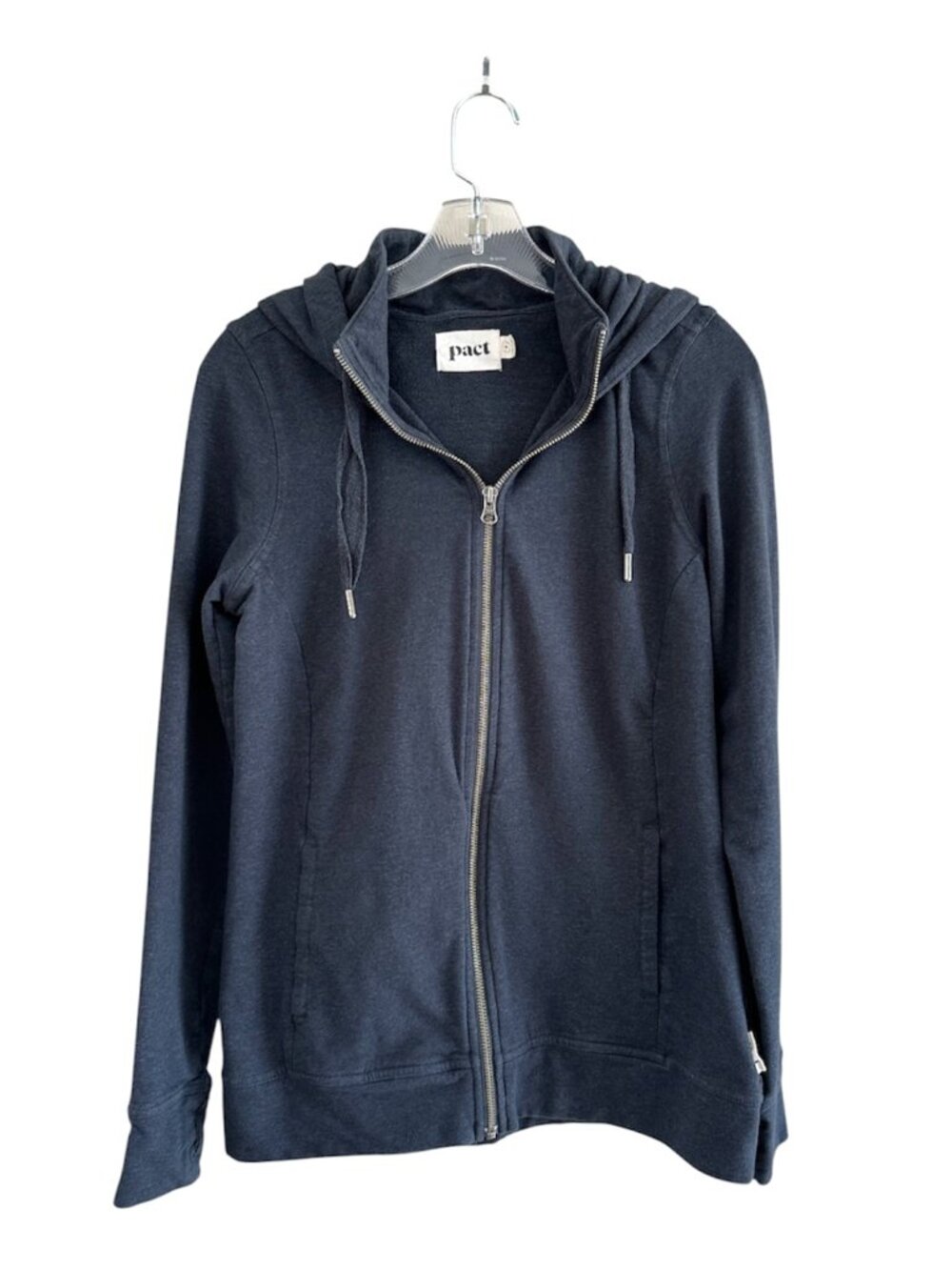 Pact The Rec Organic Cotton Full Zip Hoodie Jacket, S, Charcoal Casual Outdoor